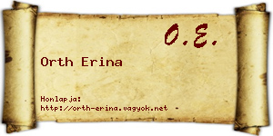Orth Erina névjegykártya